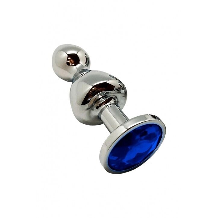 Анальний штекер wooomy lollypop doble metal plug plug blue m від компанії Інтернет магазин Персик - фото 1