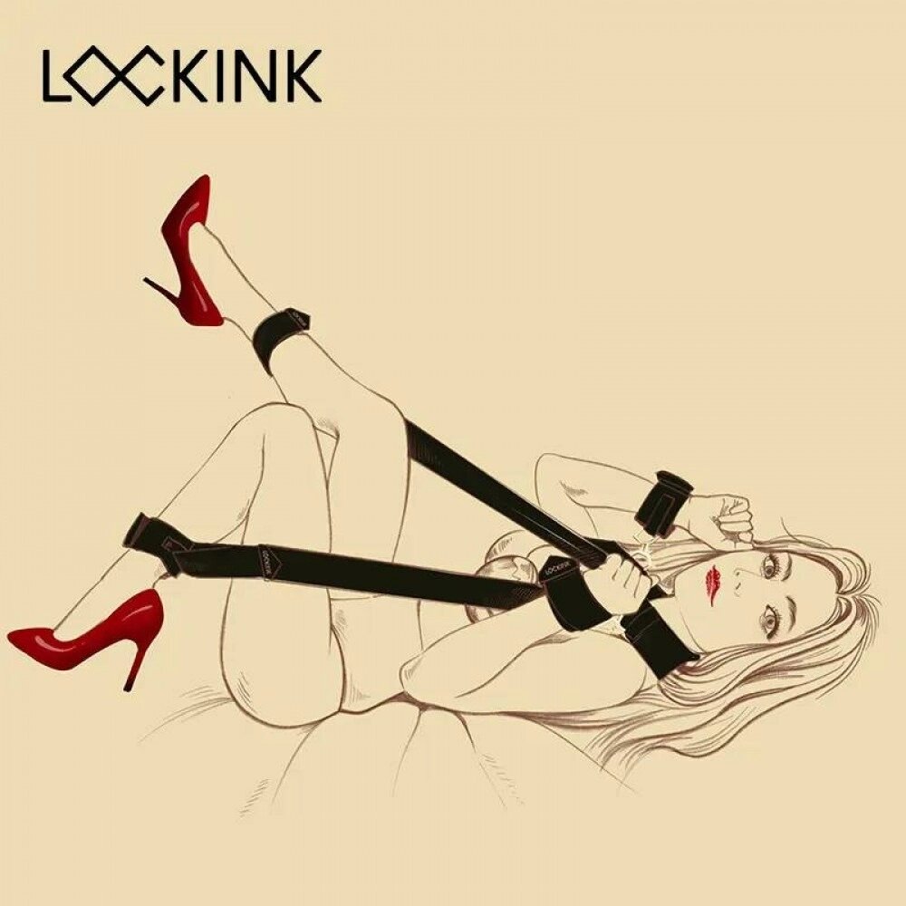 Бандажний набір фіксаторів для тіла зі знімними кайданками Lockink чорний від компанії Інтернет магазин Персик - фото 1