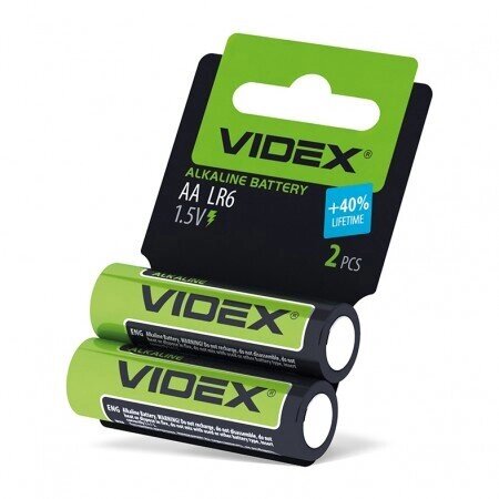 Батарейка лужна Videx Alkaline LR6 AA ( 2 шт ) від компанії Інтернет магазин Персик - фото 1