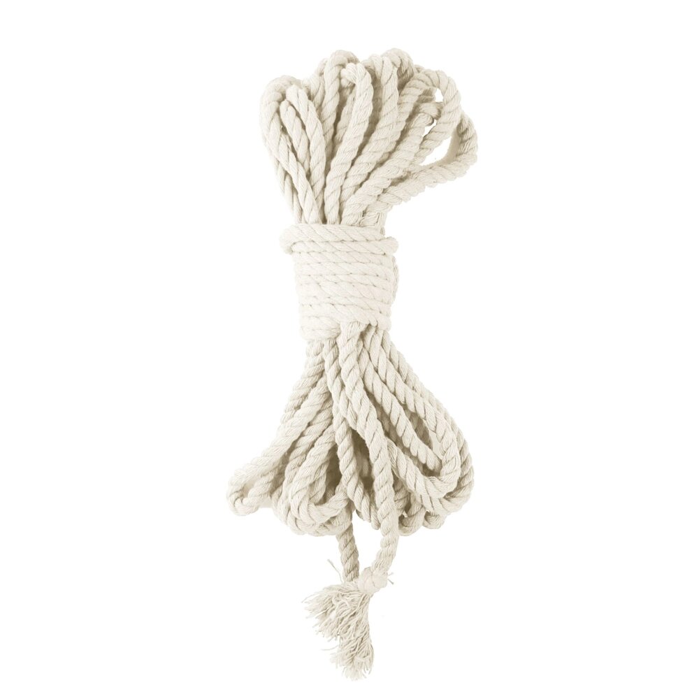Бавовняна мотузка BDSM 8 метрів, 6 мм, білий колір від компанії Інтернет магазин Персик - фото 1