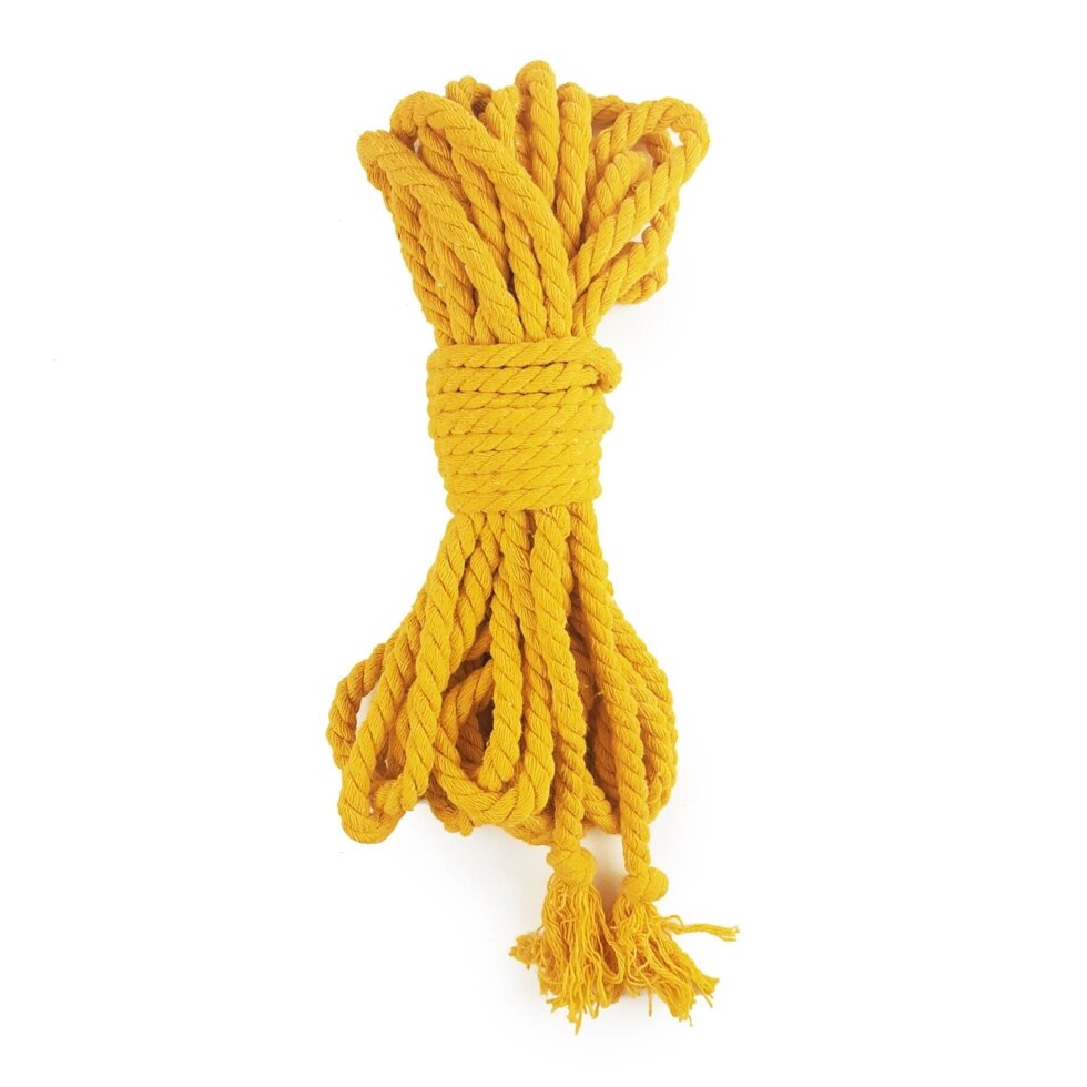 Бавовняна мотузка BDSM 8 метрів, 6 мм, колір жовтий від компанії Інтернет магазин Персик - фото 1