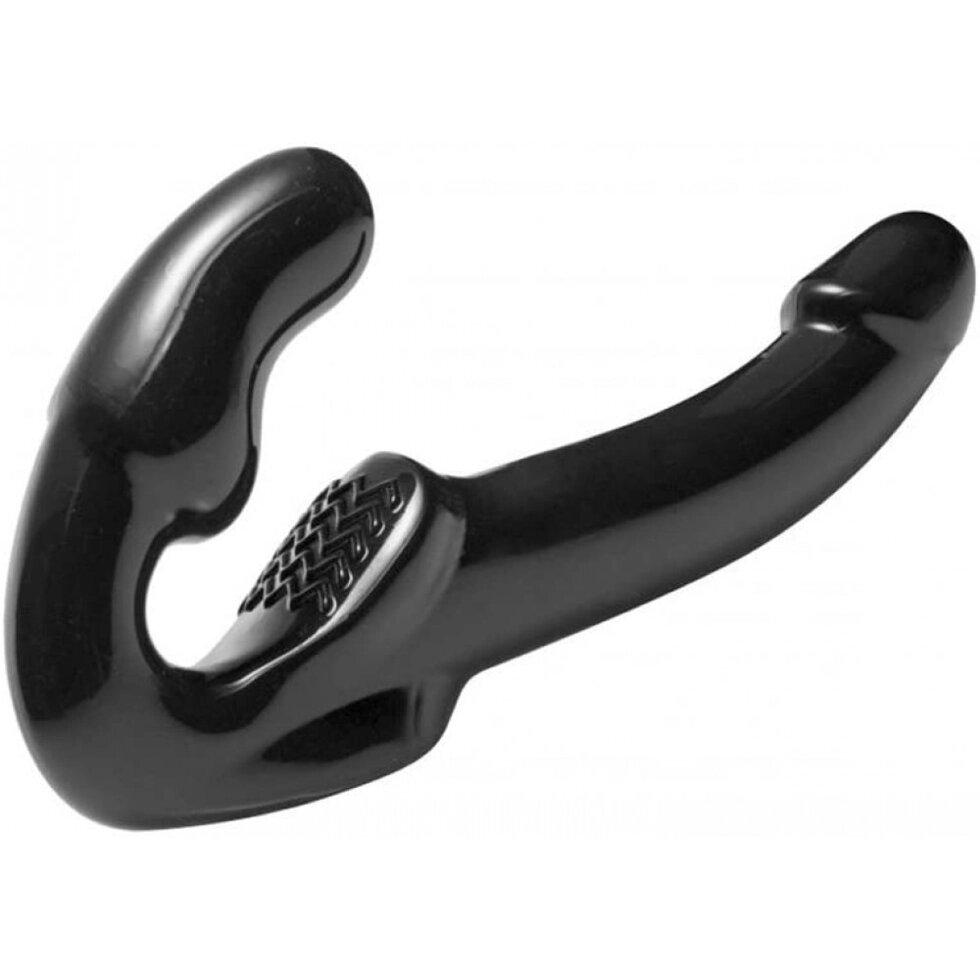 Безремневой страпон черного цвета, 25 см від компанії Інтернет магазин Персик - фото 1