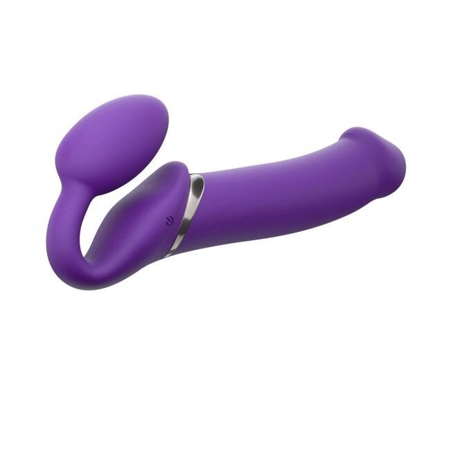 Безремневой страпон з вібрацією Strap-On-Me Vibrating Violet XL, діаметр 4,5 см, пульт ДУ, регулюємо від компанії Інтернет магазин Персик - фото 1