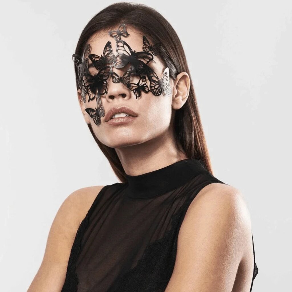 Bijoux Indiscrets вінілова маска, чорний від компанії Інтернет магазин Персик - фото 1