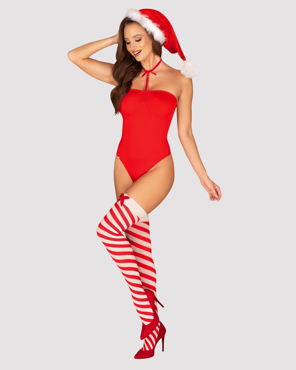 Боді Obsessive Kissmas teddy red L/XL від компанії Інтернет магазин Персик - фото 1