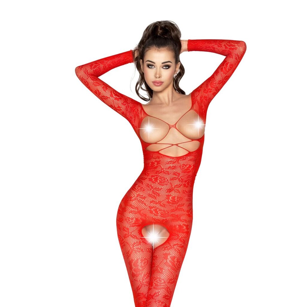 Бодістокінг Passion BS031 red, комбінезон з відкритими грудьми від компанії Інтернет магазин Персик - фото 1