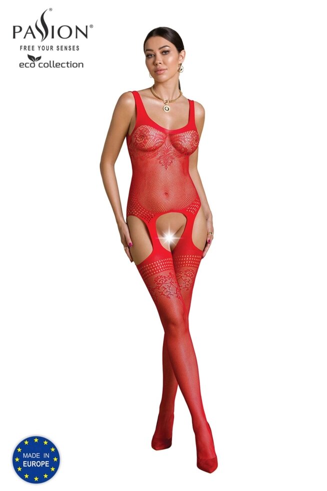 Bodystocking Passion Eco BS008 Червоний від компанії Інтернет магазин Персик - фото 1