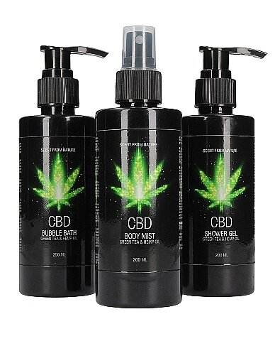 CBD Care Set Down Set - зелений чай та конопель (3 предмети) від компанії Інтернет магазин Персик - фото 1