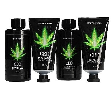 CBD Luxe Подарункова душа Ванна Набір - зелений чай та масло конопель (4 об'єкти) від компанії Інтернет магазин Персик - фото 1