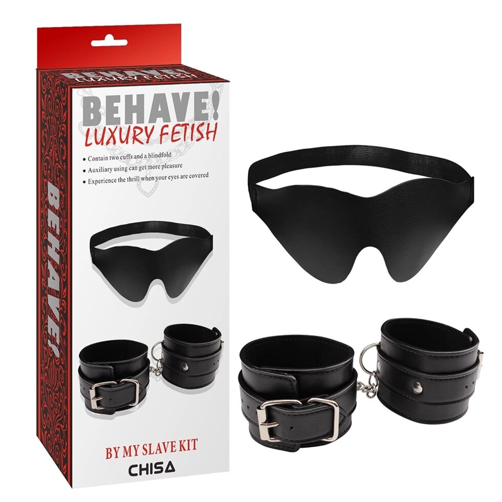 CH64572 Набір маска + наручники Behave Luxury Fetish Chisa від компанії Інтернет магазин Персик - фото 1