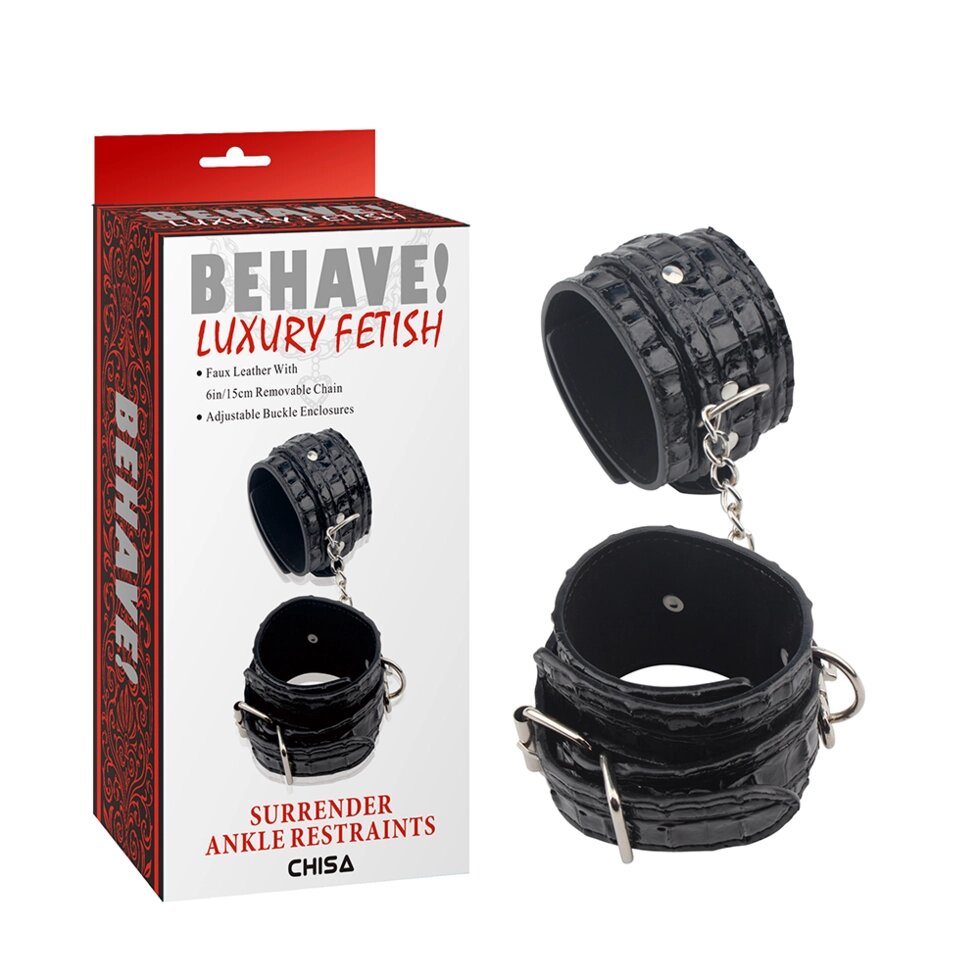 CH98772 Поножі Chisa BEHAVE LUXURY FETISH Surrender ankle restraints від компанії Інтернет магазин Персик - фото 1