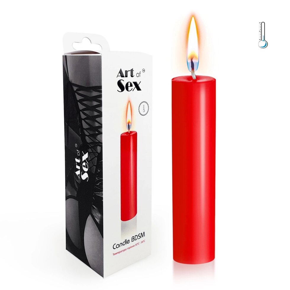 Червона свічка віск мистецтва сексуального розміру М 15 см низькотемпературна від компанії Інтернет магазин Персик - фото 1