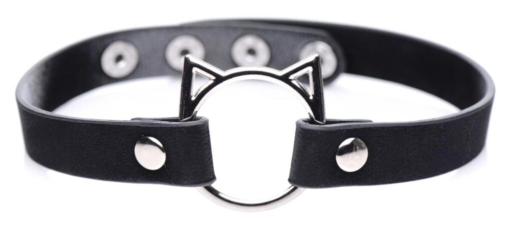 Чокер Master Series Kinky Kitty Ring Slim Choker - Black від компанії Інтернет магазин Персик - фото 1