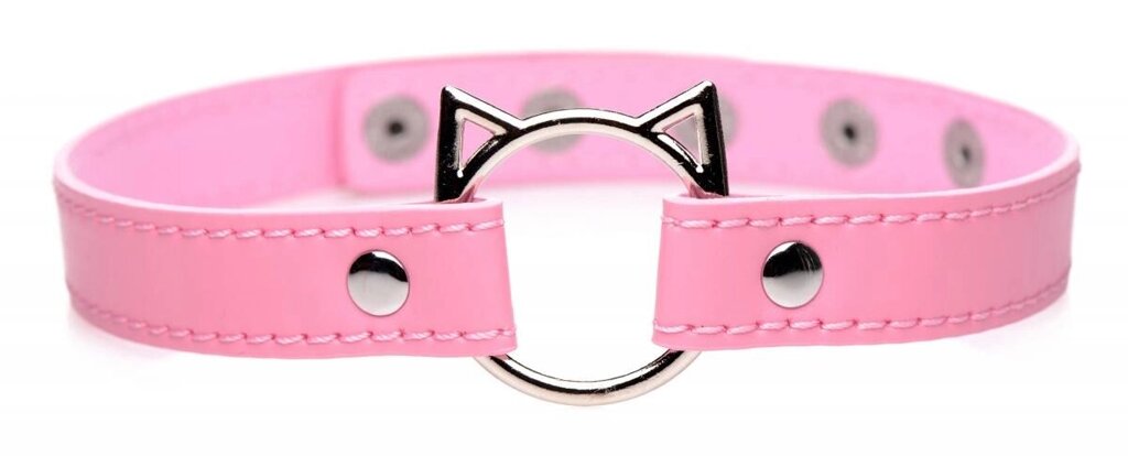 Чокер Master Series Kinky Kitty Ring Slim Choker - Pink від компанії Інтернет магазин Персик - фото 1