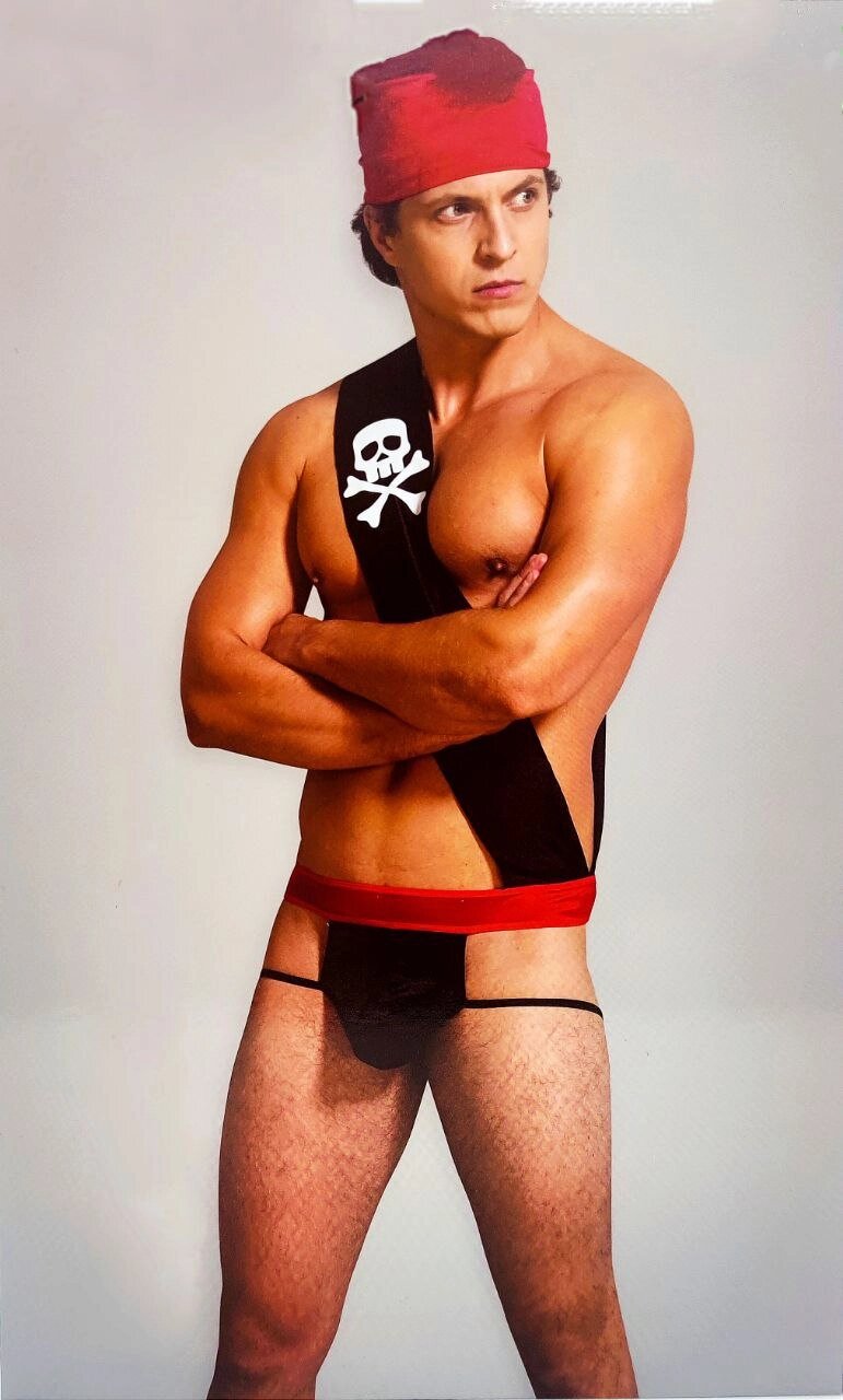 Чоловічий ігровий костюм пірата 2 предмета O / S чорний + червоний Sunspice від компанії Інтернет магазин Персик - фото 1