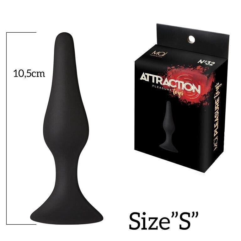 Чорна анальна пробка на присоску MAI Attraction Toys Black 10,5 см, 2,5 см від компанії Інтернет магазин Персик - фото 1