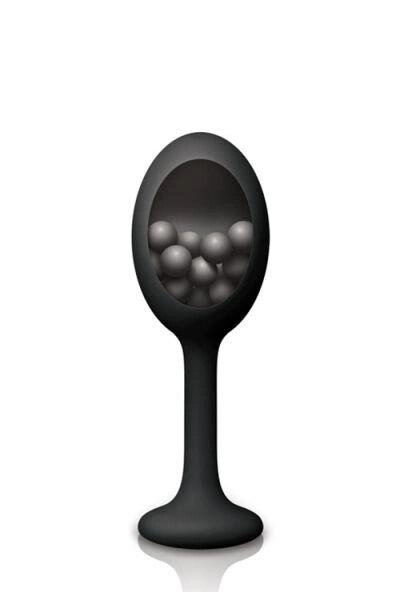 Чорна анальна пробка з металевими кульками усередині 11см на 3,5 см RENEGADE RATTLER BLACK від компанії Інтернет магазин Персик - фото 1
