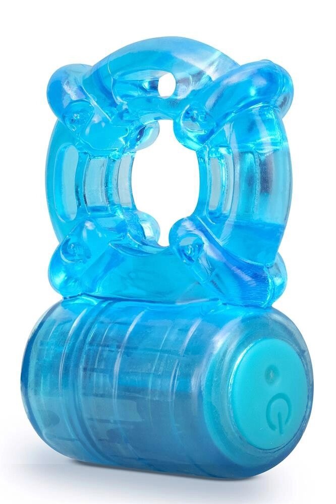 Ерекційне кільце з вібрацією STAY HARD 5 FUNCTION COCK RING BLUE від компанії Інтернет магазин Персик - фото 1