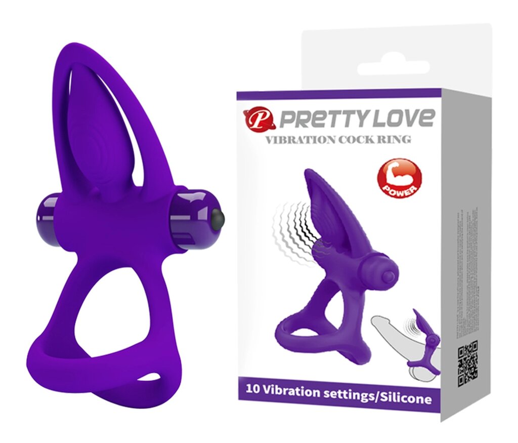 Ерекційне вібро кільце Pretty Love - Vibration Cock Ring, 10 vibration functions, BI-210306 від компанії Інтернет магазин Персик - фото 1