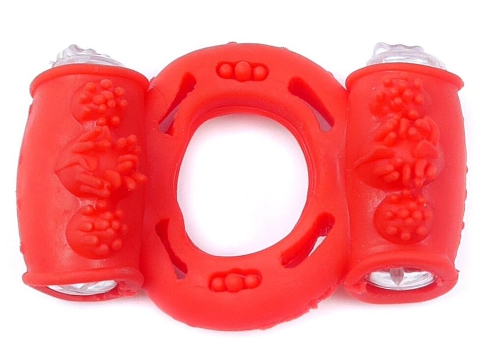 Ерективне кільце Vibro BOSS Vibrating Cock Ring Double Red, BS6700036} від компанії Інтернет магазин Персик - фото 1