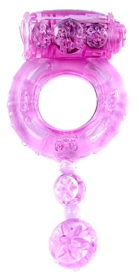 Ерективне кільце Vibro BOSS Vibrating Cock Ring with balls Pink, BS6700043} від компанії Інтернет магазин Персик - фото 1