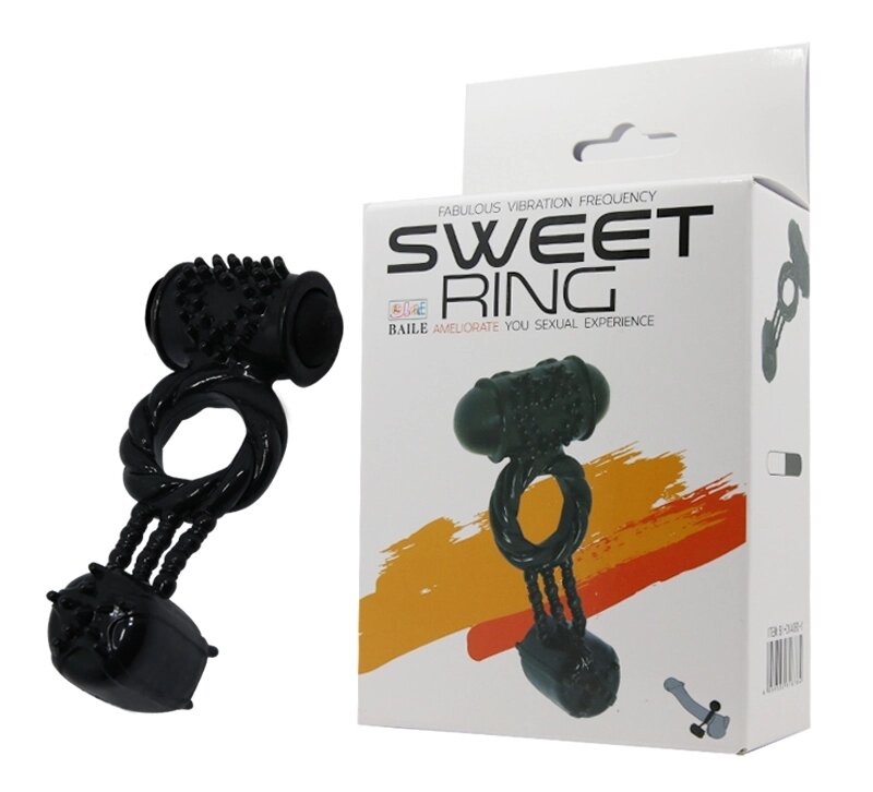 Ерективне кільце з вібро з стимулятором Clitoris BAILE Sweet Vibration Ring, BI-014080-1 від компанії Інтернет магазин Персик - фото 1