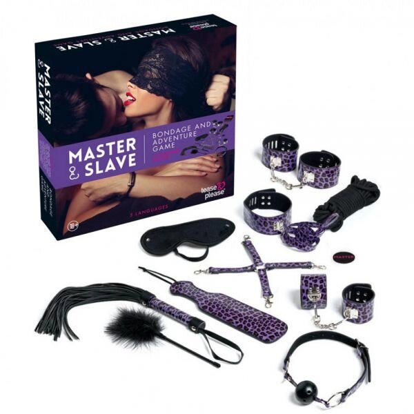F61278 Набір БДСМ 10 шт Master & Slave BDSM Kit tijgerprint Purpel від компанії Інтернет магазин Персик - фото 1
