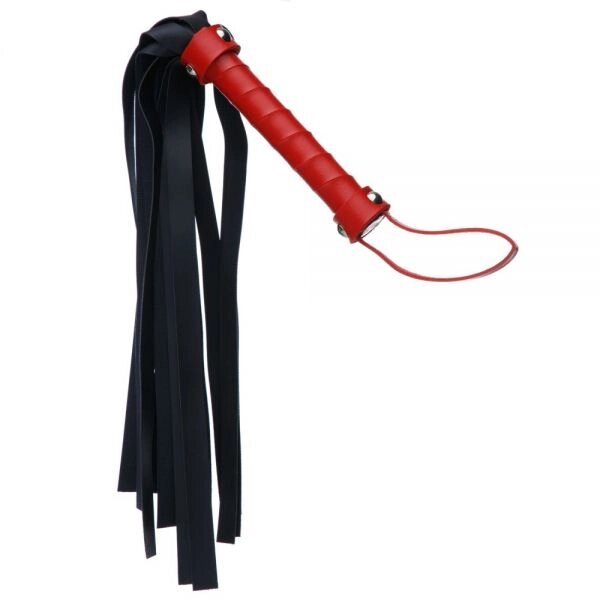 F61426 Плетка з екокожі з червоною ручкою FLOGGER BLACK / RED від компанії Інтернет магазин Персик - фото 1