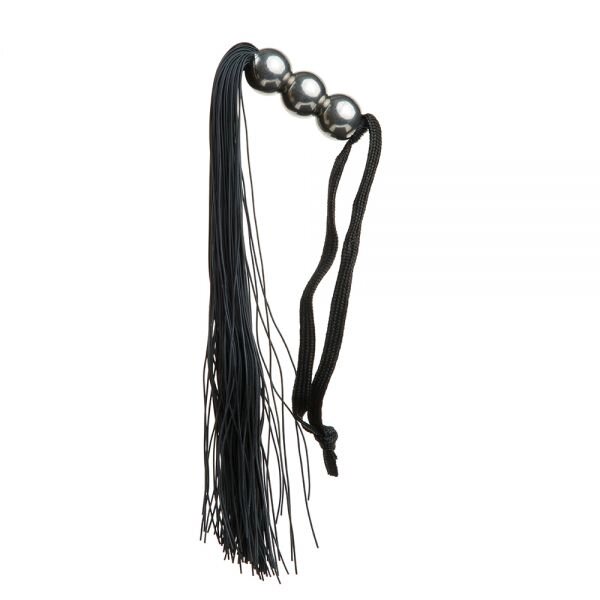 F61431 Плетка з силікону ручка 3 кульки FLOGGER BLACK METAL від компанії Інтернет магазин Персик - фото 1