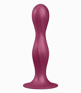 Фалоімітатор вагінально-анальний з обтяженими кульками Satisfyer Double Ball-R, бордовий