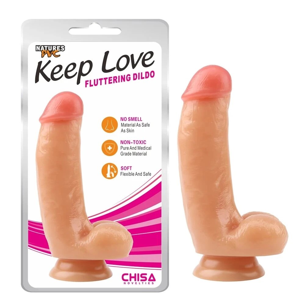 Фалоімітатор на присоске Keep Love Deep Fluttering Dildo Chisa 16,5 см / 4 см від компанії Інтернет магазин Персик - фото 1