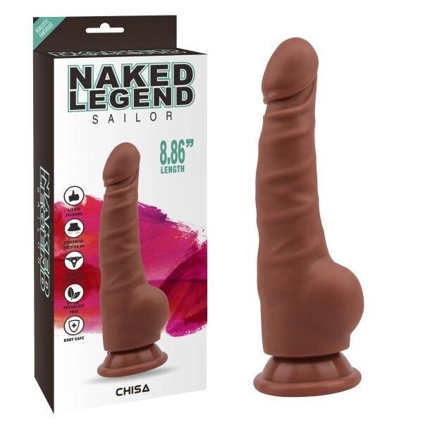 Фалоімітатор Naked Legend Sailor Silicone, Brown 20,5 см на 4 см від компанії Інтернет магазин Персик - фото 1