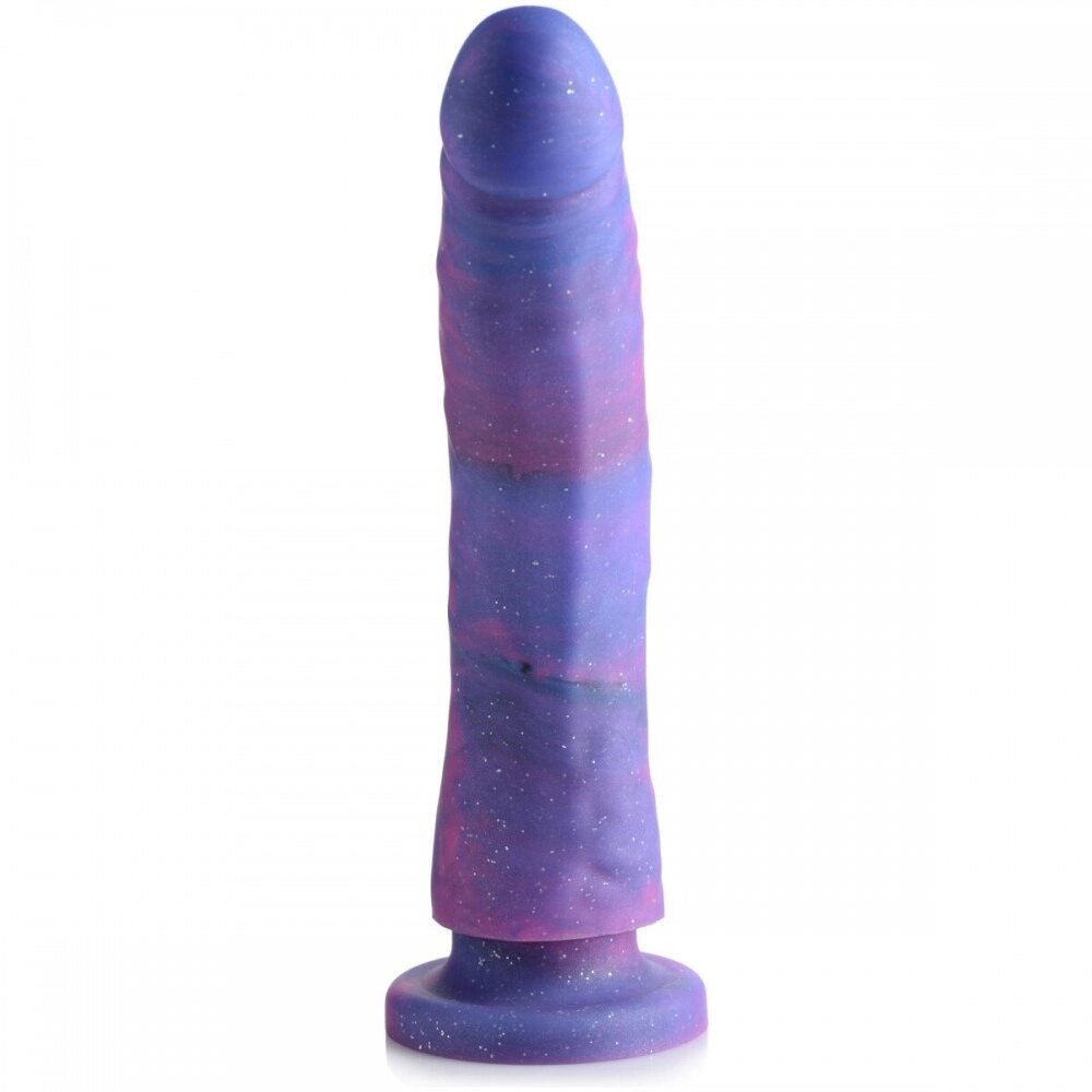 Фалоімітатор реалістичний, із блискітками, фіолетовий, 20.3 см від компанії Інтернет магазин Персик - фото 1