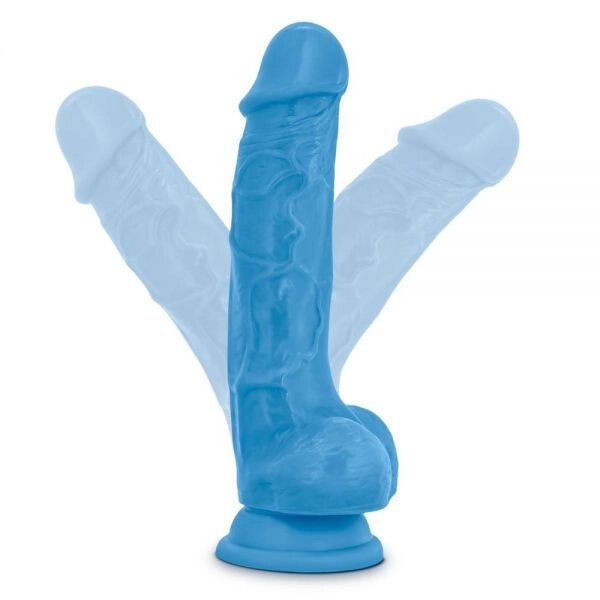 Фалоімітатор з подвійною щільністю NEO 7.5INCH COCK W. BALLS BLUE від компанії Інтернет магазин Персик - фото 1