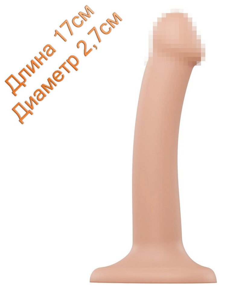 Фалоімітатор з присоскою Strap-On-Me Dual Density Dildo Flesh 17см від компанії Інтернет магазин Персик - фото 1