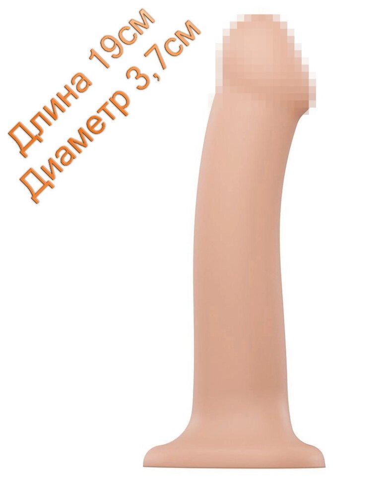 Фалоімітатор з присоскою Strap-On-Me Dual Density Dildo Flesh 19см 3,7см від компанії Інтернет магазин Персик - фото 1