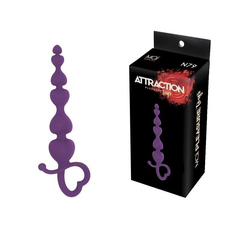 Фіолетові анальні кульки MAI Attraction Toys №79 Purple 18см3,1см від компанії Інтернет магазин Персик - фото 1