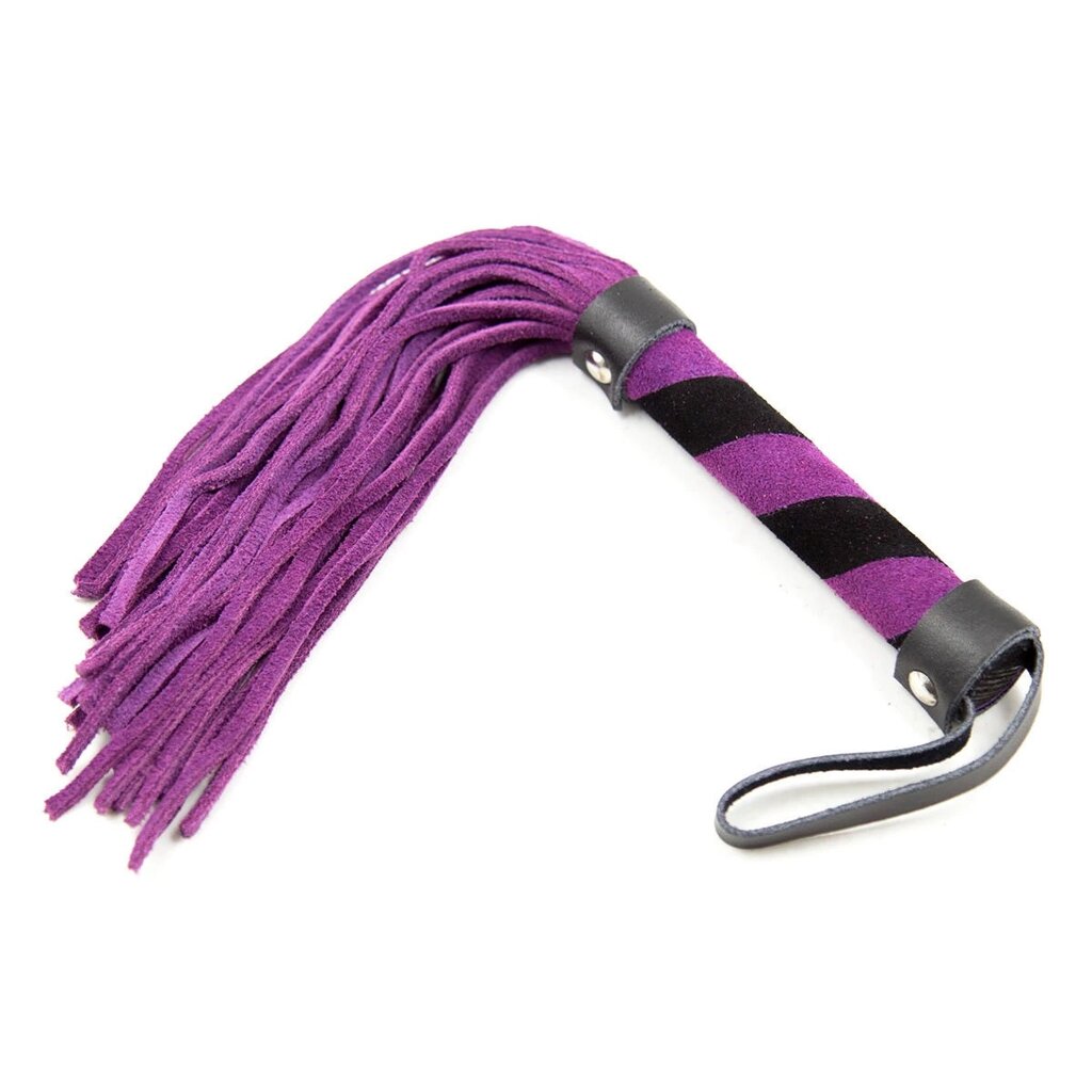 Флогер замшевй DS Fetish фіолетово- чорна 27 см від компанії Інтернет магазин Персик - фото 1