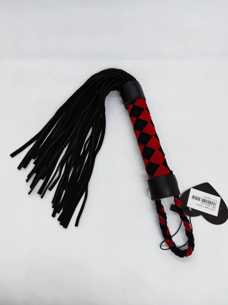 Флоггер DS Fetish Leather flogger M red/black від компанії Інтернет магазин Персик - фото 1