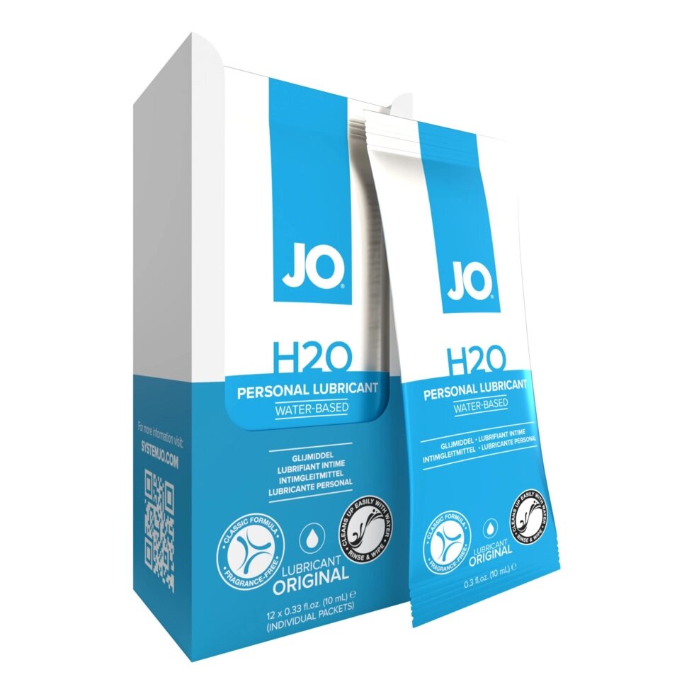 Foil Display Box - JO H2O Lubricant - Original - 12 x 10ml від компанії Інтернет магазин Персик - фото 1