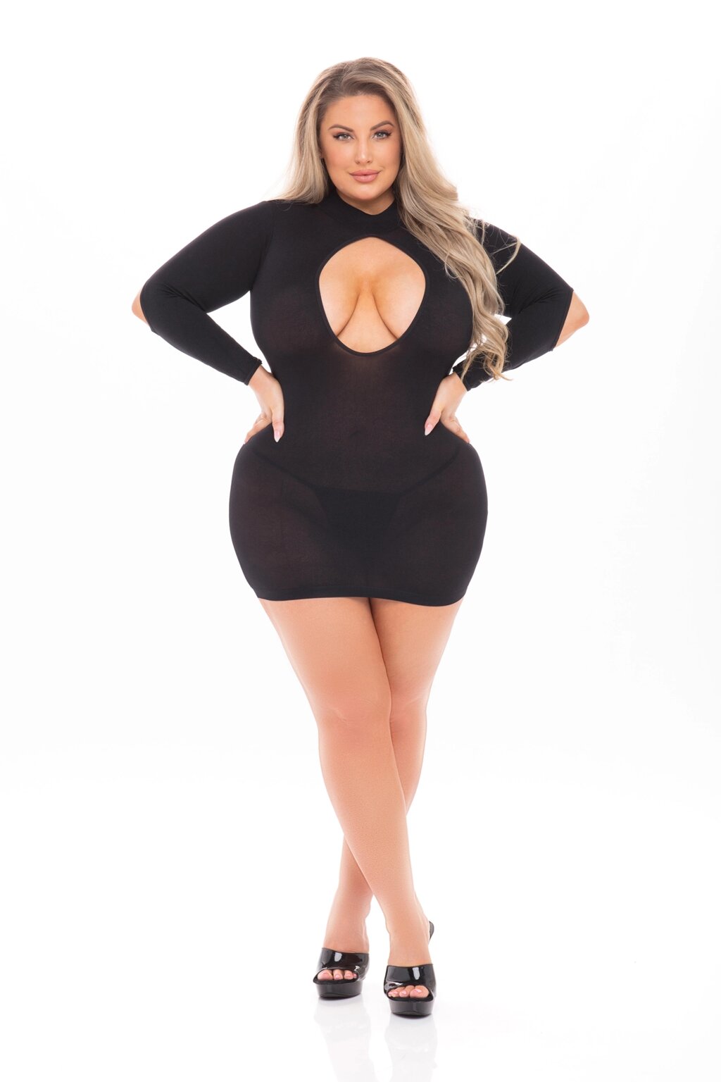 Футболка з відкритою спиною DEVILISH BACKLESS DRESS BLACK, PLUS SIZE від компанії Інтернет магазин Персик - фото 1