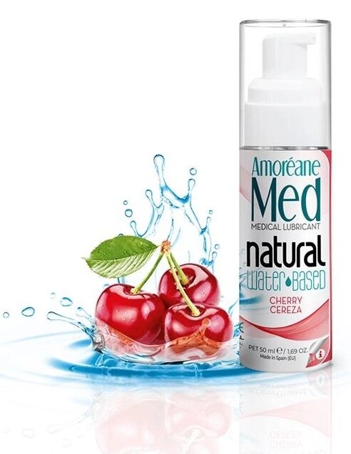 Гель-любрикант AM. Cherry Water Based Lubricant с фитопланктоном, 50 мл від компанії Інтернет магазин Персик - фото 1