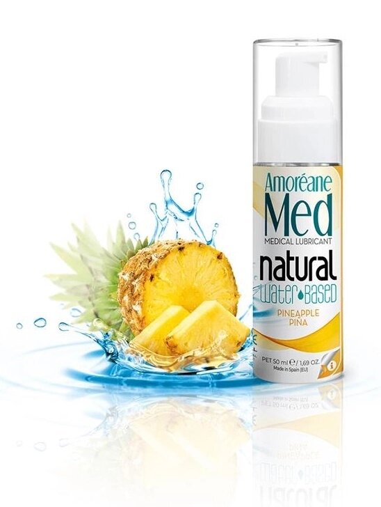 Гель-любрикант AM. Pineapple Water Based Lubricant с фитопланктоном, 50 мл від компанії Інтернет магазин Персик - фото 1