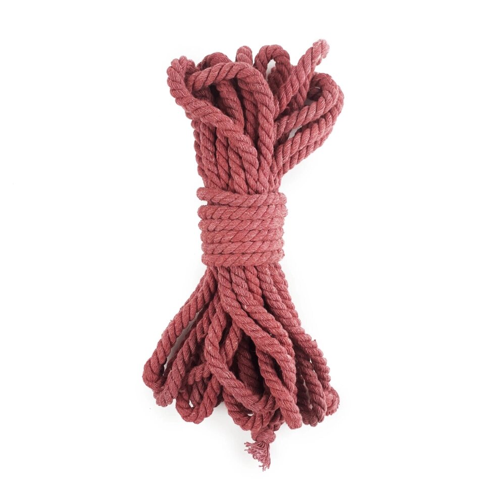 Хлопковая веревка BDSM 8 метров, 6 мм, цвет бургунд від компанії Інтернет магазин Персик - фото 1