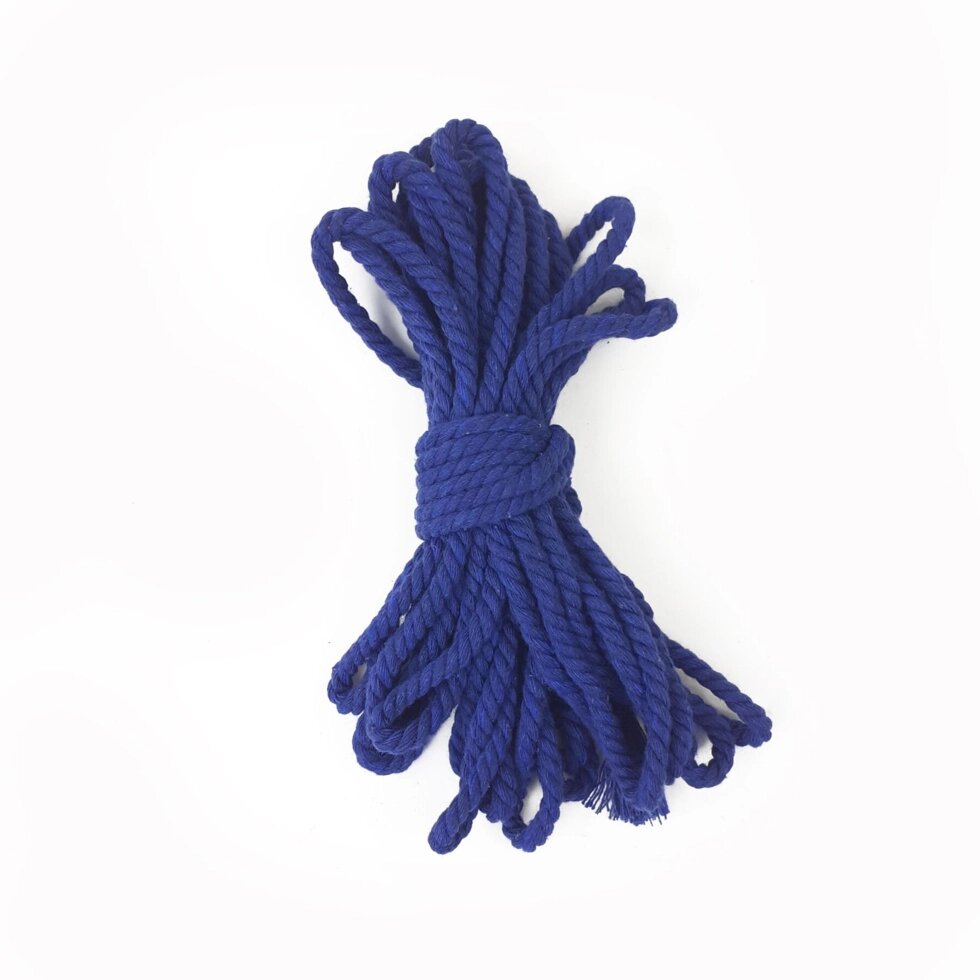 Хлопковая веревка BDSM 8 метров, 6 мм, цвет синий від компанії Інтернет магазин Персик - фото 1