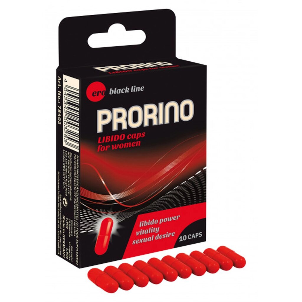 Капсули жіночі PRORINO Premium для підвищення лібідо (ціна за упаковку, 10 капсул) від компанії Інтернет магазин Персик - фото 1