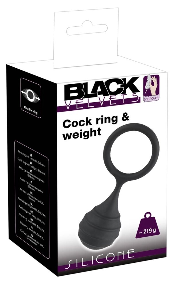 Кільце для пеніса з грузиком BLACK від компанії Інтернет магазин Персик - фото 1
