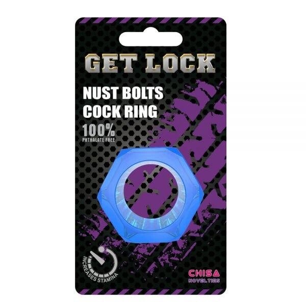 Кільце ерекційне Nust Bolts Cock Ring-Blue від компанії Інтернет магазин Персик - фото 1