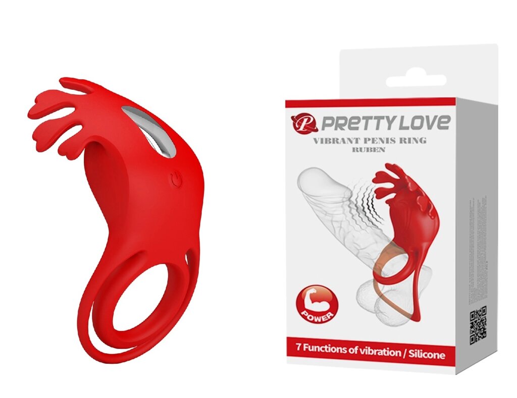 Кільце ерекційне Pretty Love - Vibration Penis Ring Ruben Red, BI-210311 від компанії Інтернет магазин Персик - фото 1