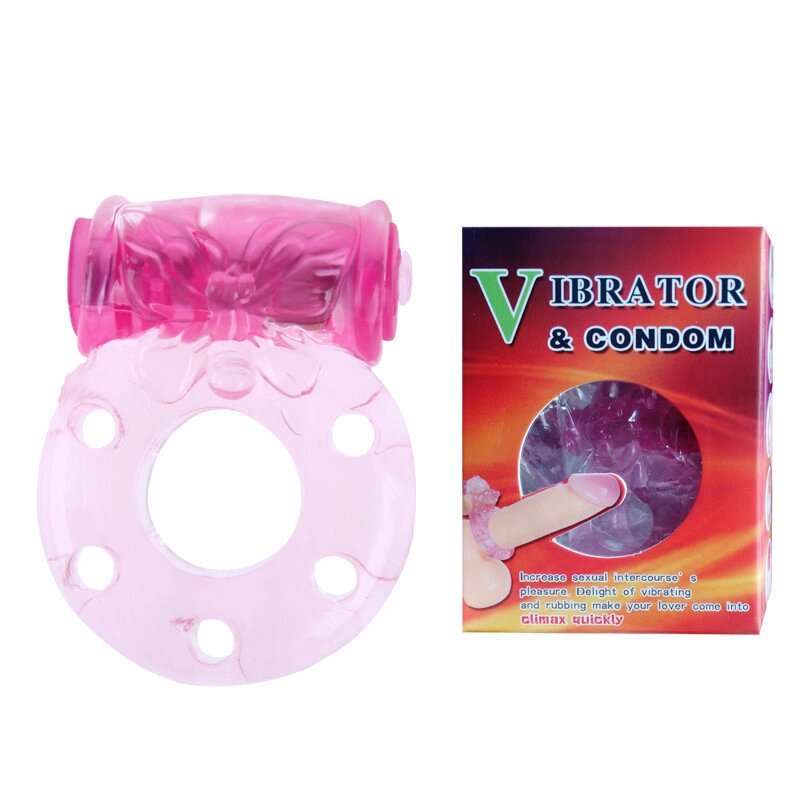 Кільце з вібрацією і презервативом "Vibrator & condom" від компанії Інтернет магазин Персик - фото 1
